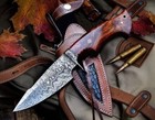 10    Damascus Steel Hunting Skinner Knife     Custom Fixed Blade     Gift For Men