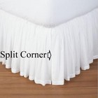 Solid White 810 Tc Cotton Dust Ruffle Bed Skirt    Open Corner Us Bed Size drop