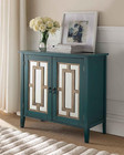 Kings Brand Antique Blue Buffet Server Cabinet   Console Table  Mirrored Doors