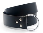 Medieval Leather Ring Belt Black Viking Renaissance Larp Costume Belt