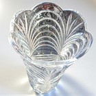 Large 12    Heavy Lead Crystal Vase Fan Starburst Cut Vintage 6 7 Lb