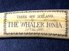 Vtg  Replica Scrimshaw Whales Tooth  the Whaler Ionia  B  Nealey 1st Mate 17 5 