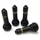 Tr413 Snap-in Tire Valve Stems With Caps Black Rubber  4 Pcs  Rubber Type