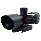 2 5-10x40 Tactical Rifle Scope Mil-dot Illuminated With Red Laser Sight - Mounts
