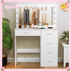 11 Led Lights Makeup Desk Mirror Dressing Dresser Table White Vanity Set Us New