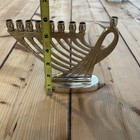 Vintage Solid Brass Menorah Israel Chanukah Judaica Retro Mcm