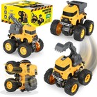 Construction Toys  Mixer Excavator Crane Dump Truck Toy For Boys Age 4-7