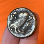 Rare Ancient Roman Greek Coin Athena Attica Owl Silver Coin Authentic