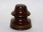 Brown Porcelain Ceramic Vintage Telephone Telegraph Line Insulator  Usa