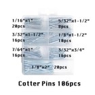 106pcs Cotter Pin Assortment Kit Zinc Plated Premium Quality T k  Excellent
