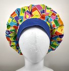 Bouffant Scrub Cap Chemo Hat Chef Handmade Cotton Retro Colorful 23 5    To 33 5   