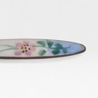 Antique Victorian Hand Painted Floral Porcelain Bar Pin Brooch 