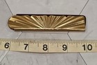 Vintage Folding Purse Hair Comb Blue   Gold Metal Case Mid Century Modern
