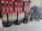 Vintage Red Gumball Candy Vending Machines Set Of 4