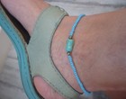Silpada Stretch Ankle Bracelet Glass Bead With Turquoise   Sterling Silver Beads