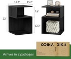 Night Stand Set Of 2 For Bedroom Beside Table With Storage Wood Black Combo