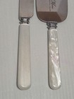 Vtg Sheffield England  Wedding Cake Stainless Knife 2 Pcs  Faux Mother Of Pearl 