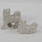 Vintage Samoyed Porcelain Dogs Japan Trinket Set Of 2