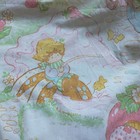 Vtg Strawberry Shortcake Friends Twin Fitted Sheet Garden Teaparty Upcycle Craft