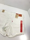 Levis Mid Length Shorts Women Size 32x7 White Denim Stretch Cotton Casual Nwt