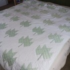 Antique Hand Sewn Cotton Maple Leaf Quilt