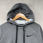 Nike Dri Fit Hoodie Mens Large Grey Hooded Sweatshirt Fleece Jacket Sportswear
