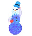 7  Airblown Christmas Swirling Lights Snowman With Tipping Hat Inflatable New 