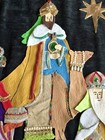Vintage 1970   s Handmade Christmas Wall Hanging Featuring The Three Wisemen 