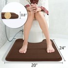 Yimobra U-shaped Memory Foam Toilet Contour Bath Mat 24  X 20  Brown Non-slip