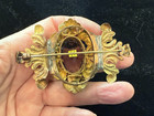 Antique Huge Fancy Brooch With Purple Stone