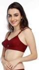 Vintage Maroon Cotton Bullet Bra     Round Stitch Comfort   Style For Every Body