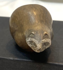 Vintage Raccoon Fetish Canadian Inuit hand Carved Native Animal Sculpture 2 75 