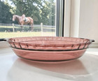Pyrex 229 Cranberry Glass 9 5  Fluted Edge Pie Plate Vintage Bakeware