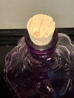 Vintage Spanish Glass Purple Grapes Cluster Wine Bottle With Cork Stopper 10   