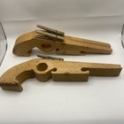 Handmade Wooden Rubber Band Guns Lot Of 2 Clothespin Trigger Toy-works Great