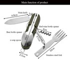 7-in-1 Foldable Camping Cutlery Set Stainless Steel Fork Spoon Knife Opener