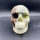 4 72  Natural Green Jade Hand Carved Crystal Skull Realistic Healing 1pc