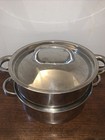 Stainless Steel Stock Pot And Colander  Lid 5qt  11hx10w
