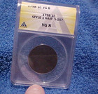 1798 Style 1 Hair Us Large Cent S-157 Anacs Slab Vg 8   Trstp       wnapt 