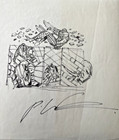 Diehard Original Sketch 4 Panels Of Art By Rob Liefeld-signed On Rice Paper
