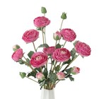 6pcs Realistic Silk Ranunculus Artificial Flowers Long Stems  23 6  Tall Purple