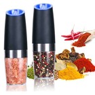 2x Larger Gravity Electric Pepper And Salt Grinder Set Adjustable Coarseness Led