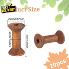 20pcs Wooden Empty Spools 1 57in Antique Thread Bobbins For Diy Craft Decor