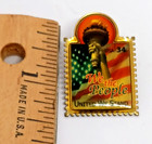 Vintage Enamel Hat Lapel Pin Usa Assorted Patriotic Flag Stamps   Adopt A Child