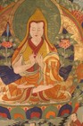 Vintage Je Tsongkhapa Thanka Detailed Brocaded 46 x31  Buddhist Art