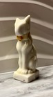 Vintage Ceramic Lusterware White Kitty Cat With Painted Collar Japan 3   