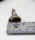 Sterling Silver Ring With 10ct Tiger Eye Diamond Cut Stone Size 6