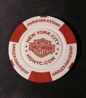 Harley-davidson Poker Chip Hd White Red Nyc New York City