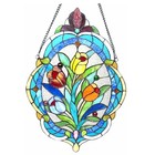 22 5  Stained Glass Window Hanging Panel Suncatcher With Glass Beads