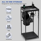 Police Hanger With Hooks Police Gear Rack Duty Gear Stand Charging Station Black